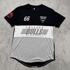 Chicago Bulls Shirt Mens Large Black‎ Checkered #66 Color Block UNK NBA